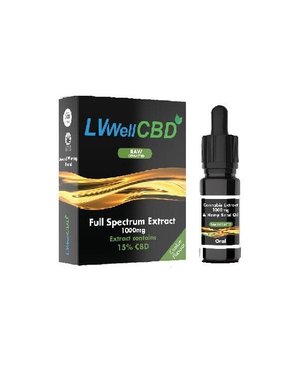 LVWELL CBD 1000mg 10ml Raw Cannabis Oil