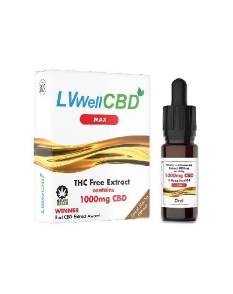 LVWell CBD 1000mg 10ml Max Hemp Seed Oil