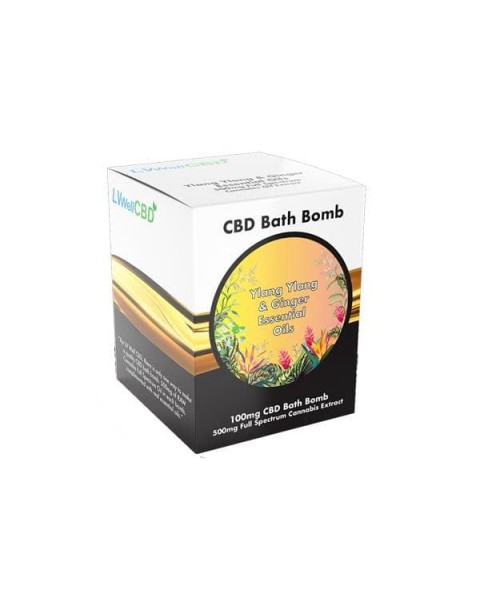 LVWell CBD 100mg CBD Bath Bomb – Ylang Ylang and Ginger