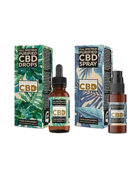 Equilibrium CBD Purified Range 1000mg CBD Oil 10ml – Spray / Dropper Bottle