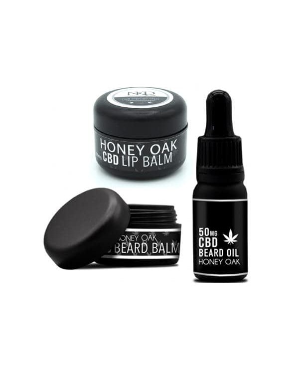 NKD 250mg CBD Triple Pack Honey Oak Beard Oil, lip...