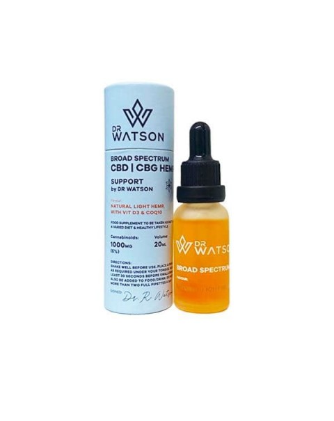 Dr Watson 1000mg CBD + CBG Broad Spectrum Oil 20ml – Support