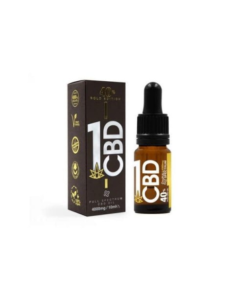 1CBD 40% Pure Hemp 4000mg CBD Oil Gold Edition 10ml