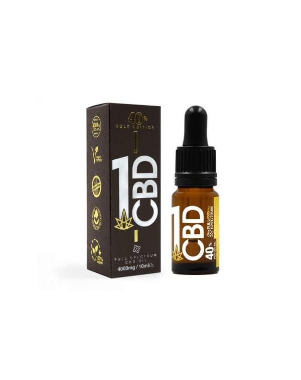 1CBD 40% Pure Hemp 4000mg CBD Oil Gold Edition 10m...