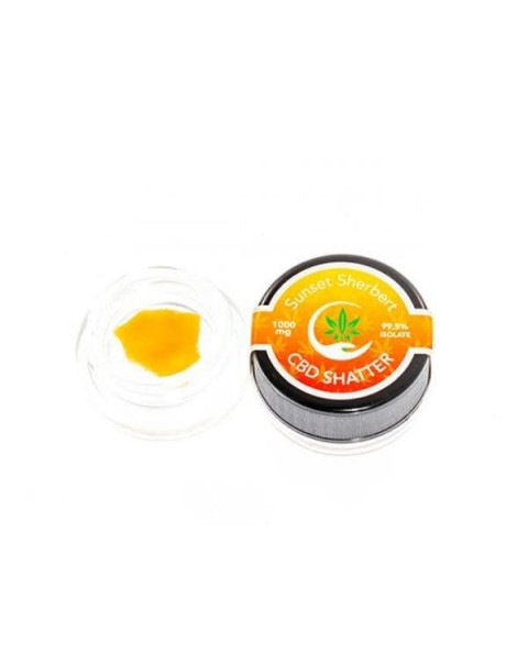 CBD Leafline 1000mg CBD Shatter (99.5%) Sunset Sherbert 1g