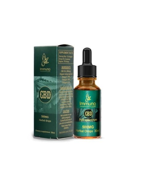 Immuno Leaf 500mg CBD Premium Organic Hemp Seed Oil 30ML