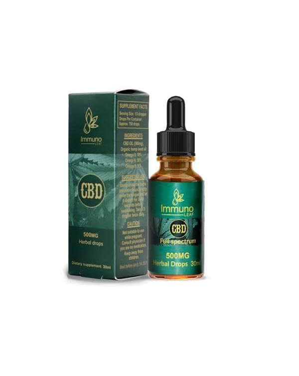 Immuno Leaf 500mg CBD Premium Organic Hemp Seed Oi...