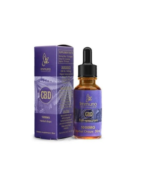 Immuno Leaf 1000mg CBD Premium Organic Hemp Seed Oil 30ML