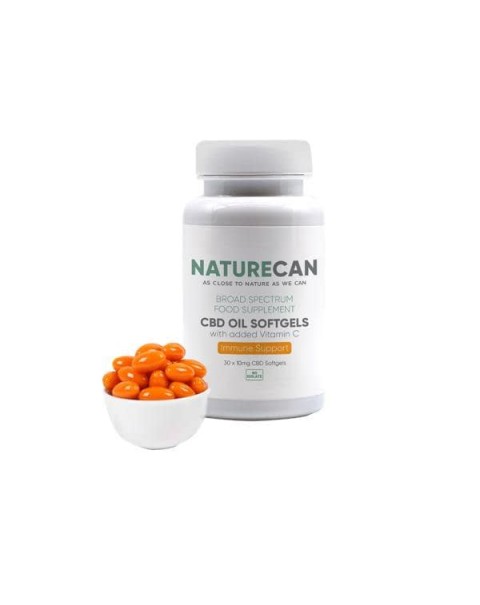 Naturecan 10mg CBD Oil Softgels with Vitamin C – 30 Capsules