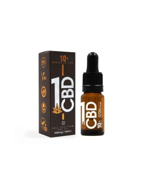 1CBD 10% Pure Hemp 500mg CBD Oil Bronze Edition 5ml