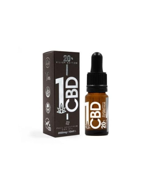 1CBD 20% Pure Hemp 1000mg CBD Oil Sliver Edition 5ml