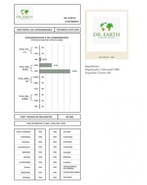 DR. Earth 2000mg CBD Broad Spectrum CBD Oil 10ml