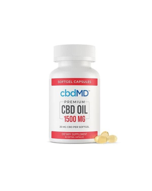 cbdMD 1500mg CBD Softgels – 60 Softgels