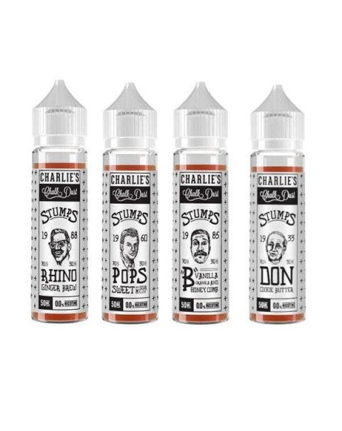 Charlie’s Chalk Dust Stumps Range 50ml Shortfill 0mg (70VG/30PG)