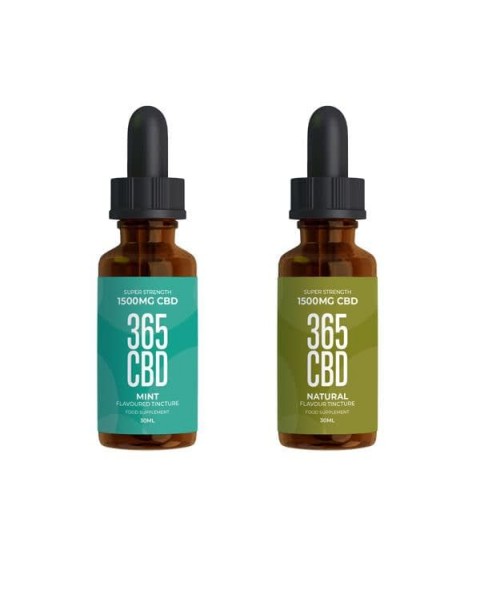 365CBD Flavoured Tincture Oil 1500mg CBD 30ml