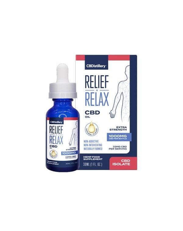 CBDistillery 1000mg CBD Relief + Relax Oil Extra 3...