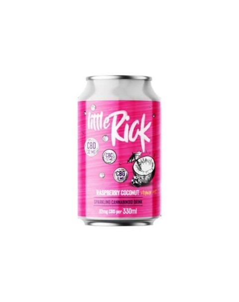 24 x Little Rick 32mg CBD (+CBG) Sparkling Raspberry Coconut Drink 330ml