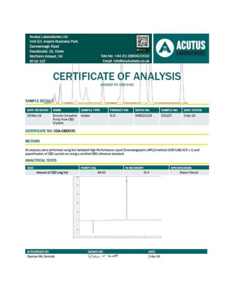 Envium CBD Isolate 1g – Pharmaceutically refined