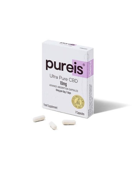 Pureis CBD 10mg CBD Ultra Pure CBD Advanced Absorption Capsules – 7 Caps