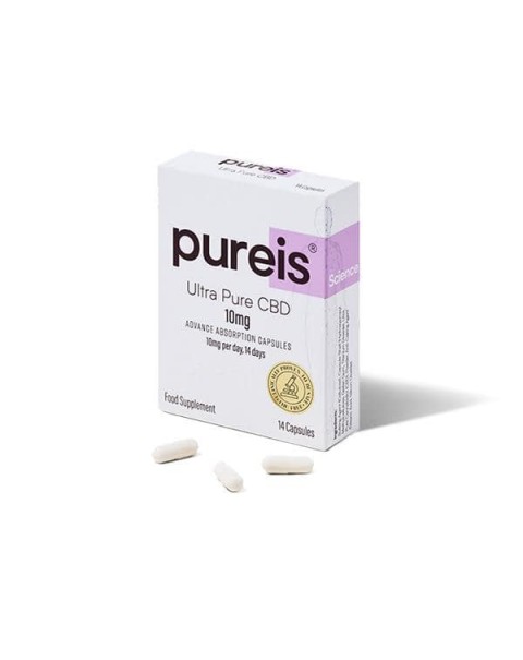 Pureis CBD 10mg CBD Ultra Pure CBD Advanced Absorption Capsules – 14 Caps