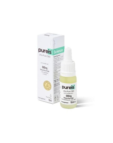 Pureis CBD 560mg Ultra Pure CBD Oral Drops – Spearmint