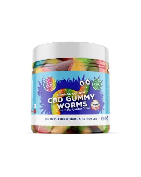 Orange County 1200mg CBD Gummy Worms – Small Pack