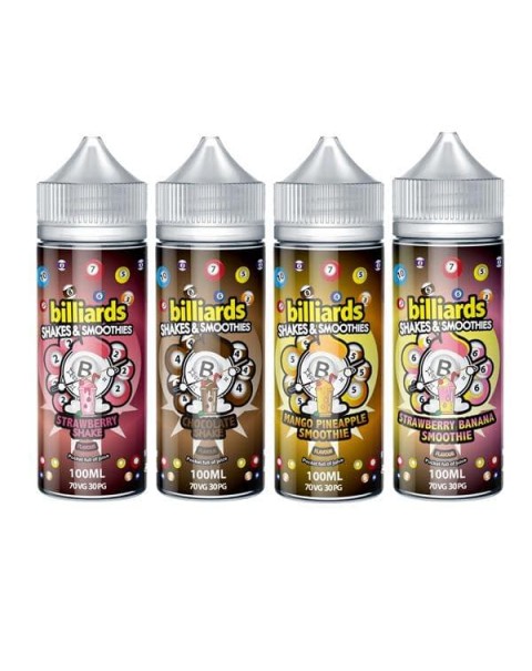 Billiards Shakes & Smoothies Range 100ml Shortfill 0mg (70VG/30PG)