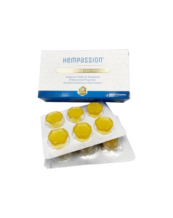 Hempassion 10mg CBD Honey & Citrus Pastilles &...
