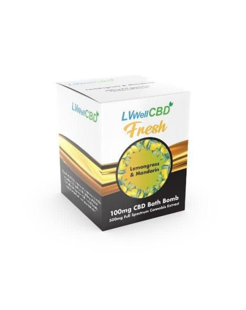 LVWell CBD 500mg CBD Bath Bomb – Lemongrass and Mandarin – Fresh