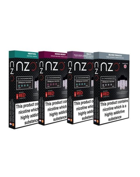 NZO 10mg Salt Cartridges with Red Liquids Nic Salt (50VG/50PG)