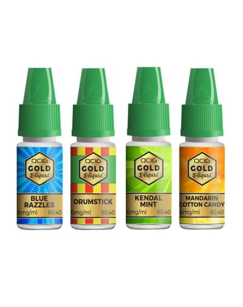 QCig Gold E-Liquids 10ml 18mg (60VG/40PG)