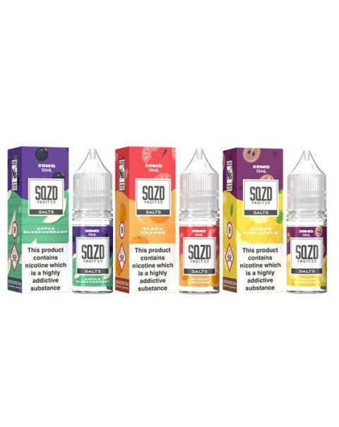 20mg Sqzd Flavoured Nic Salts 10ml (50VG/50PG)