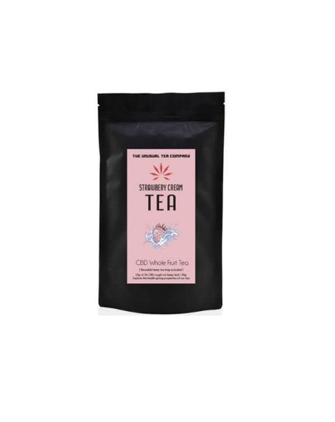 The Unusual Tea Company 3% CBD Hemp Tea – Strawberry Cream 40g