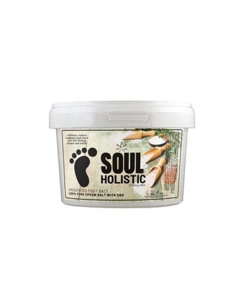 Soul Holistic 100mg CBD Pure Epsom Salt Unscented Foot Salt – 500g