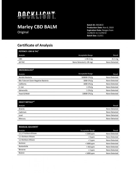 Marley 50mg CBD Recovery Balm – 21g