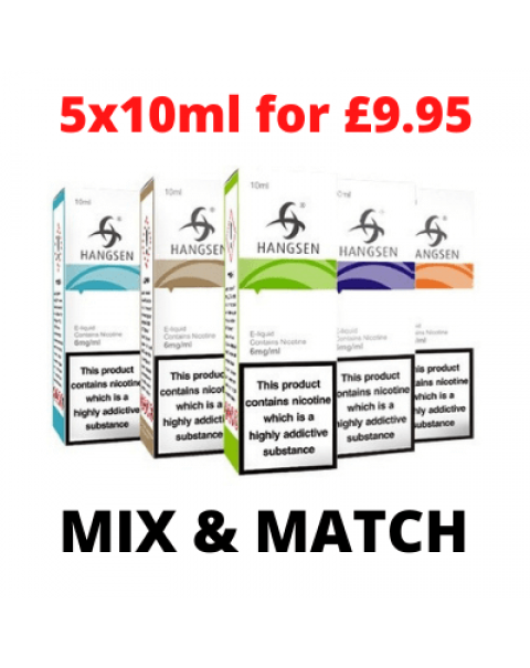 Hangsen E Liquid  50ml (5x 10ml) – Mix And Match All Flavours