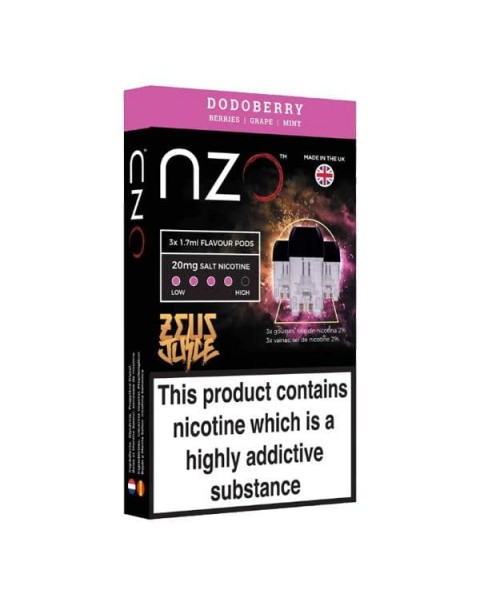 NZO 20mg Zeus Salt Cartridges with Red Liquids Nic Salt (50VG/50PG)