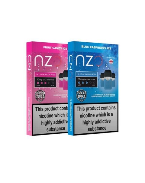 NZO 10mg Pukka Juice Salt Cartridges with Red Liquids Nic Salt (50VG/50PG)