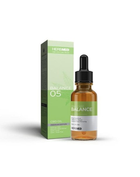 Herbmed 5% – 500mg CBD Broad Spectrum Tincture Oil 10ml